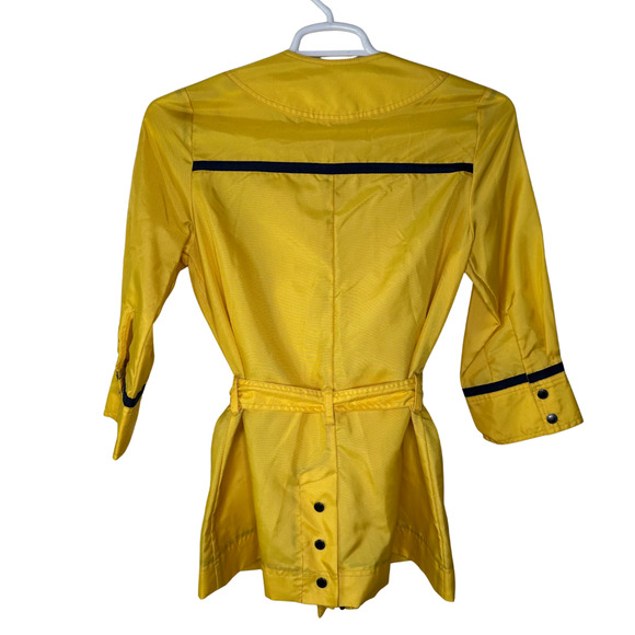 Zac Posen Target Rain Coat Womens Small Yellow Belted Trench Metal Clasp Twee - Picture 2 of 7